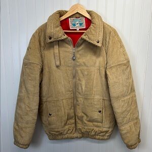 Vintage Struggle Gear Tan Courduroy Jacket‎ Sz XL